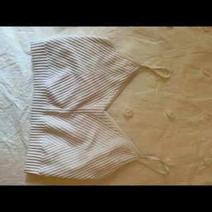 Spiritual gangster white ribbed sports bra.